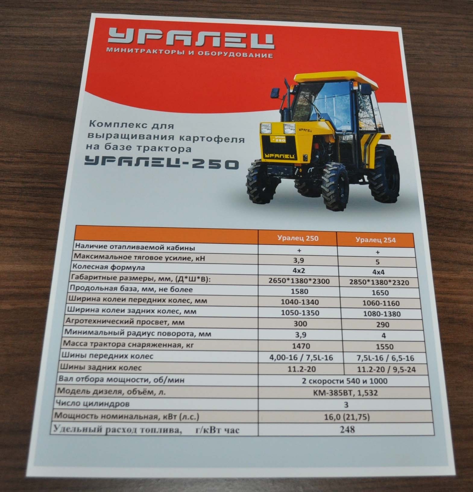 Uralec 250 & 220 Garden Compact Tractor Russian Brochure Prospekt