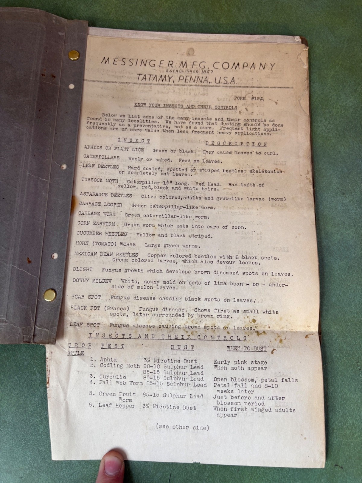 1939 Messinger Farm Machinery Manufacturing Dealer Sales Catalog Tatamy,Pa