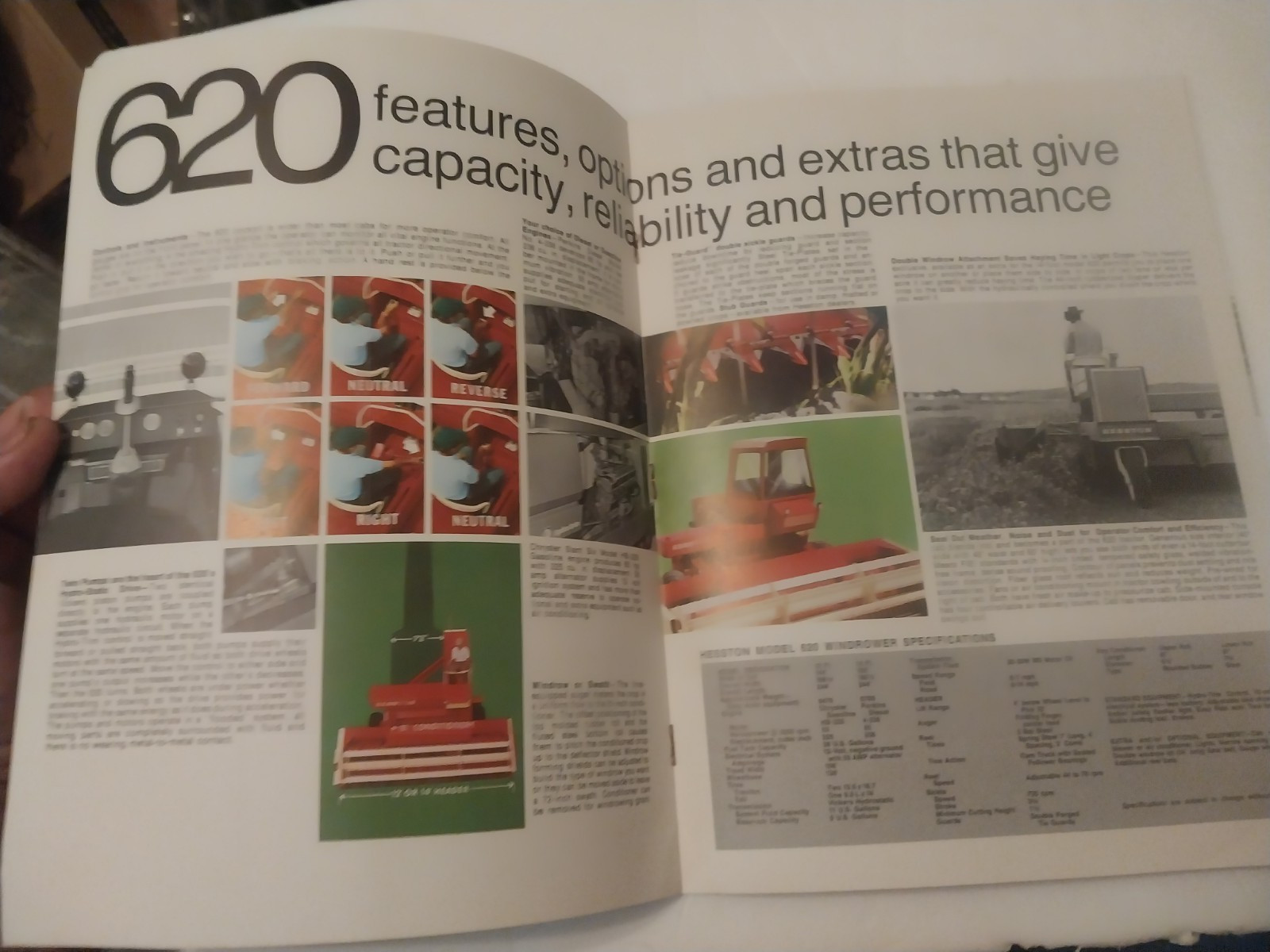 Hesston windrowers brochures 320-PT-10, PT-7, 520, 420, 620, PT-12 (1970s)