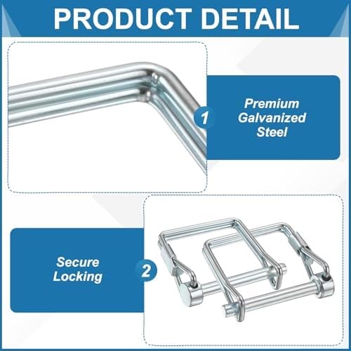 2 Pcs Trailer Coupler Pins, 1/4″ x 3.2″ (6.3mm x 80mm) Safety Wire Lock Hitch Pi