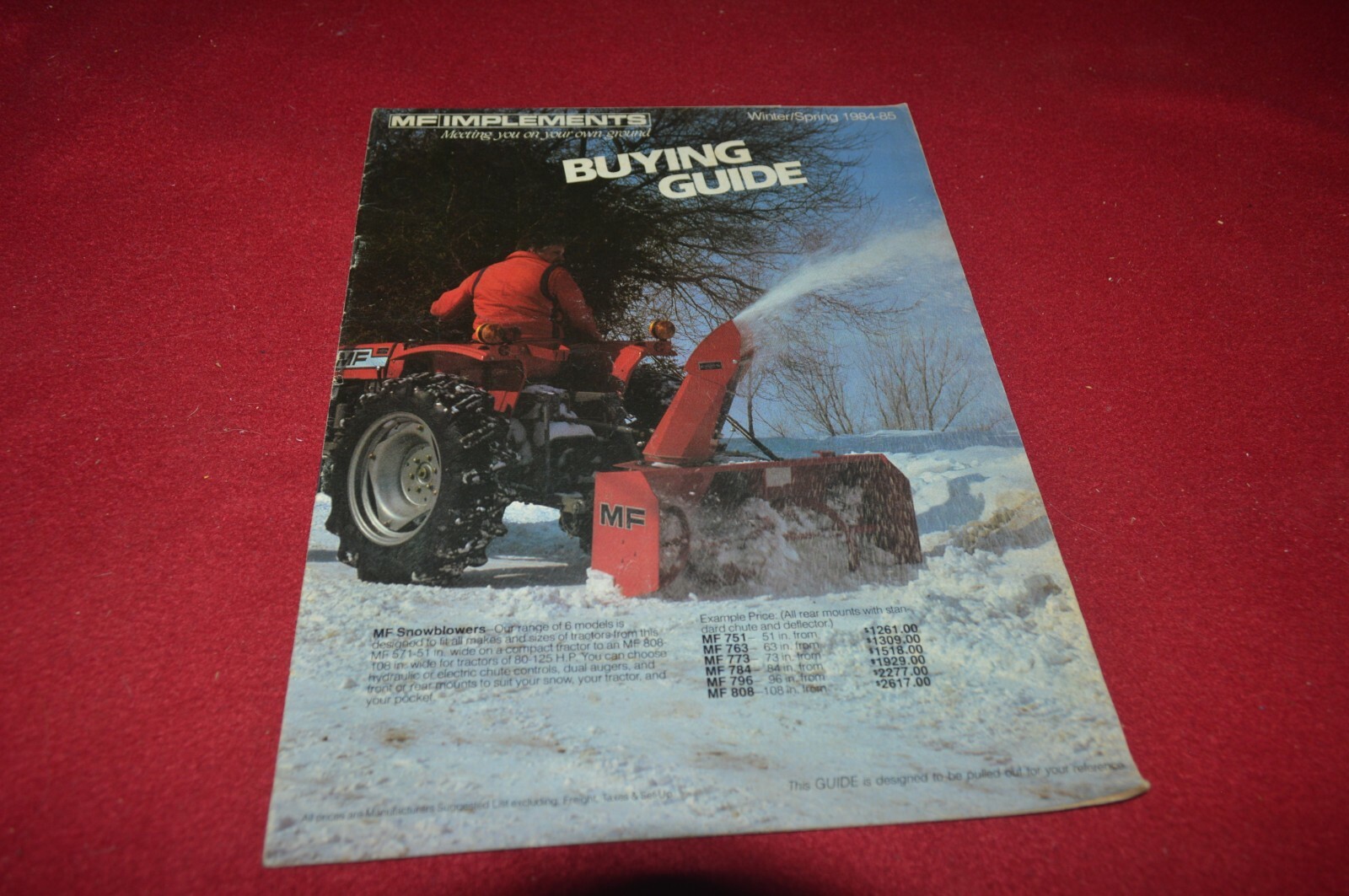 Massey Ferguson Buyers Guide Winter Spring 1984/85 Brochure FCCA