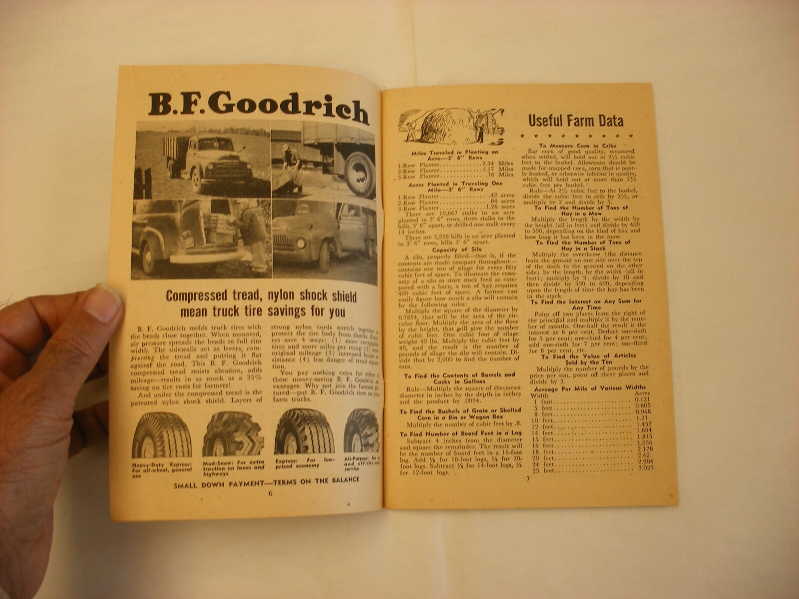 Vtg 1955 B. F. Goodrich Farm Tractor Tires Waukesha WI Farmer’s Almanac