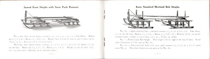 Catalog of Bob Sleighs, The Evans Manufacturing. Co, Hammond, NY, 1890