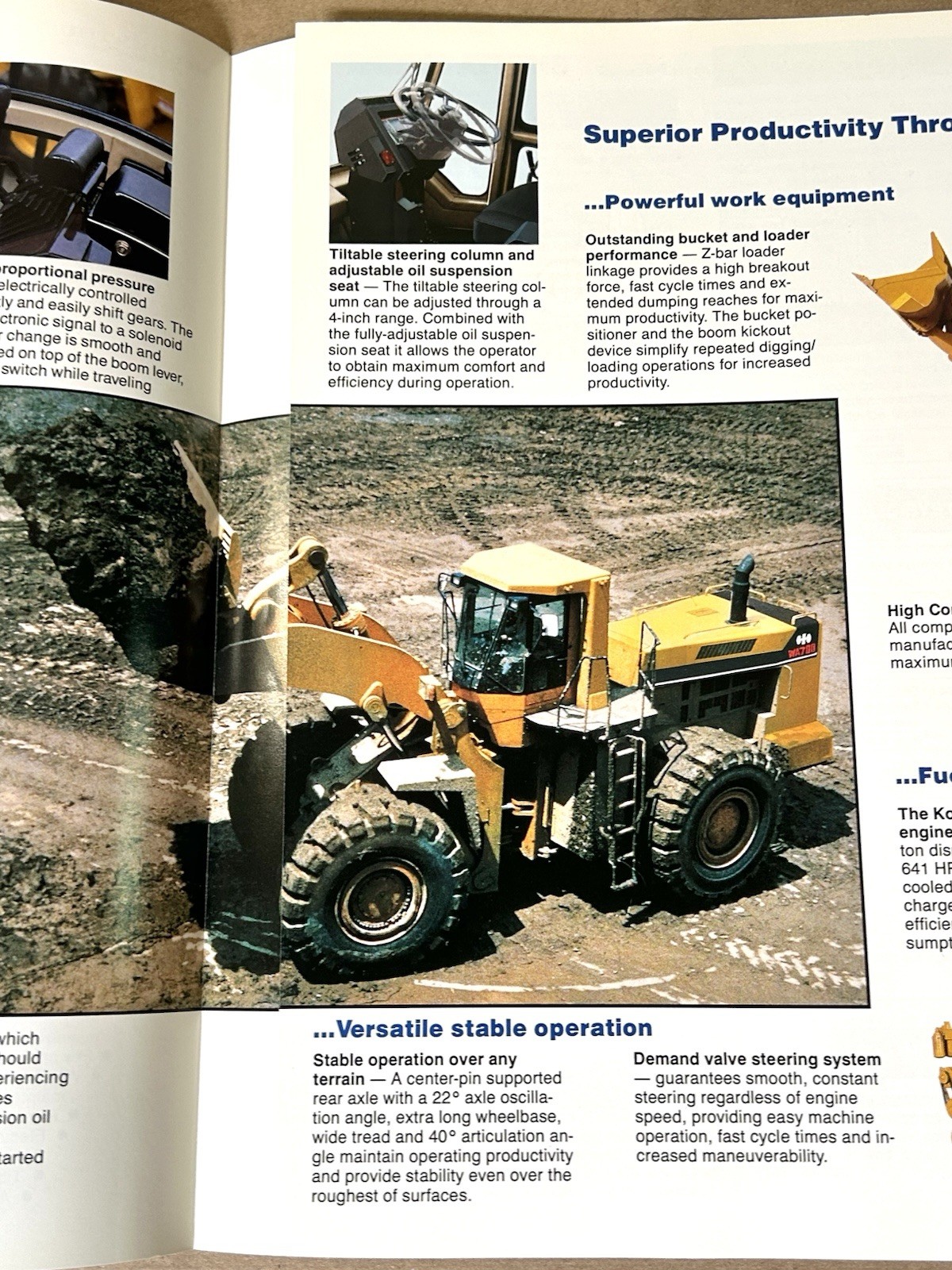 Komatsu WA700-1 Wheel Loader Specifications Brochure 1990