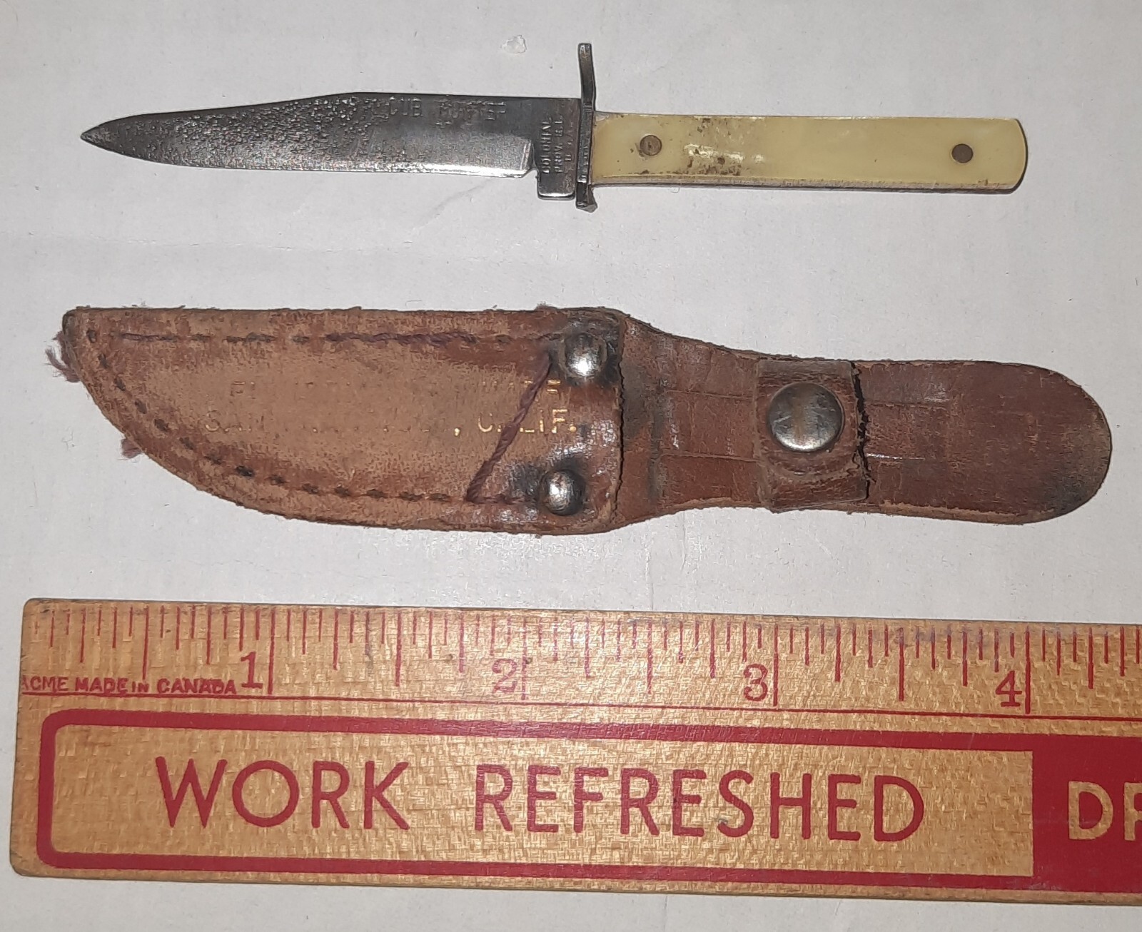 Vintage Farm Supply Tractor Advertising Pocket Knife Cub Hunter Colonial