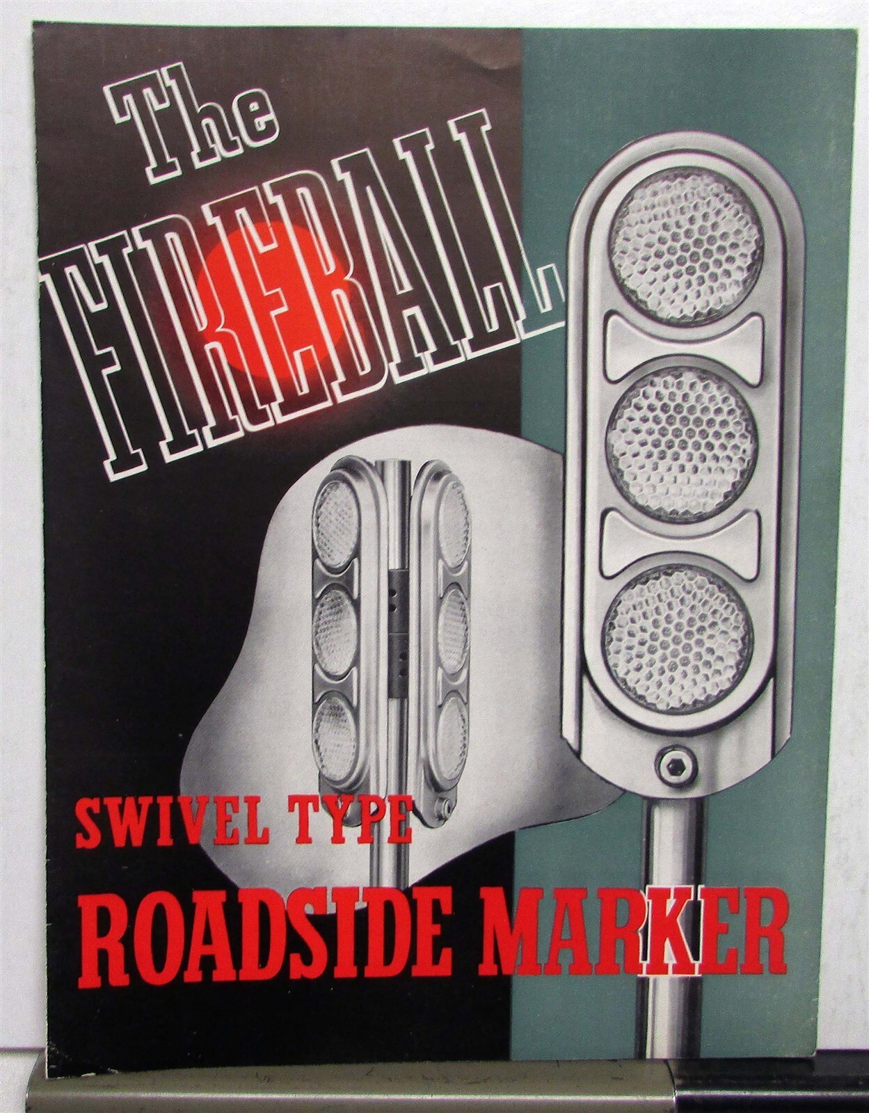 1930s National Color Type Co Fireball Swivel Type Roadside Marker Light Folder