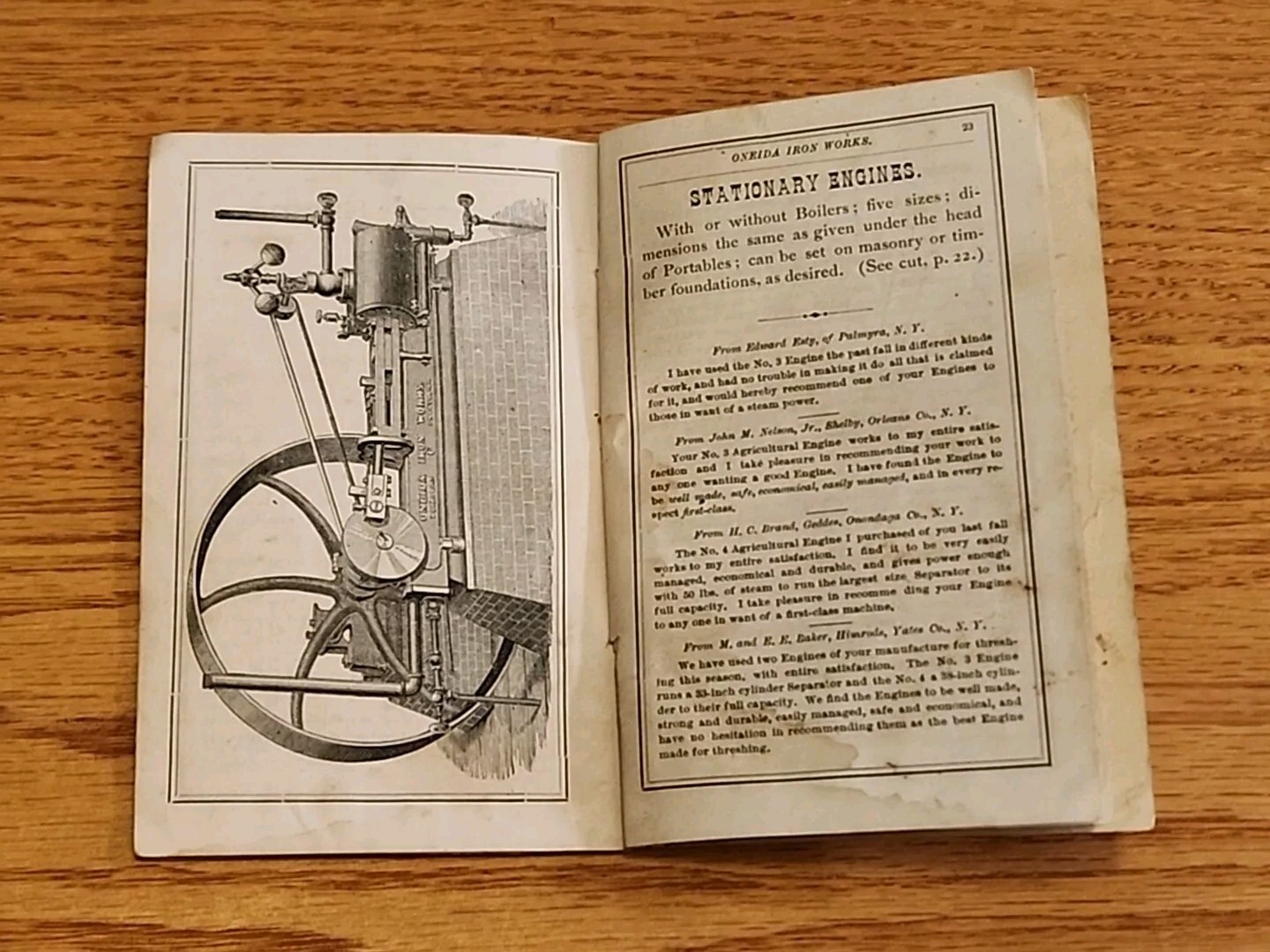 Oneida NY Iron Works Steam Engines Portable Stationery Agricultural