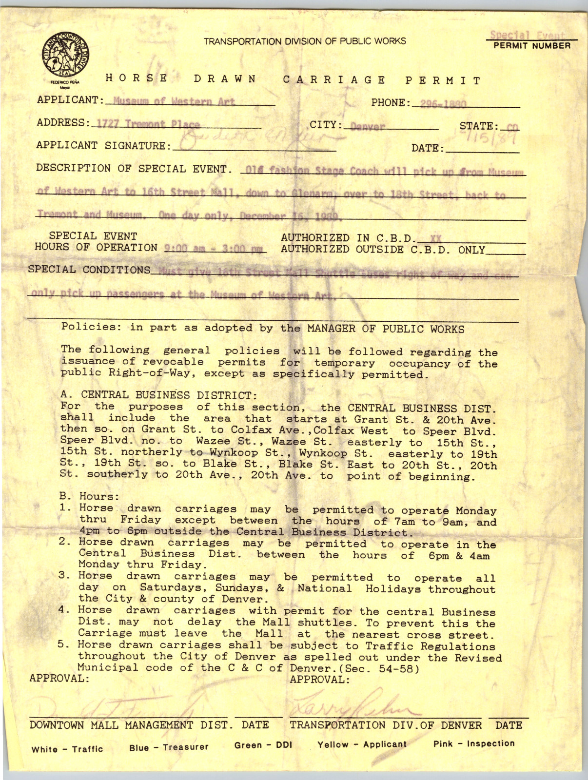 Collections Letters Museum of Western Art Denver CO Christmas Old West 1989