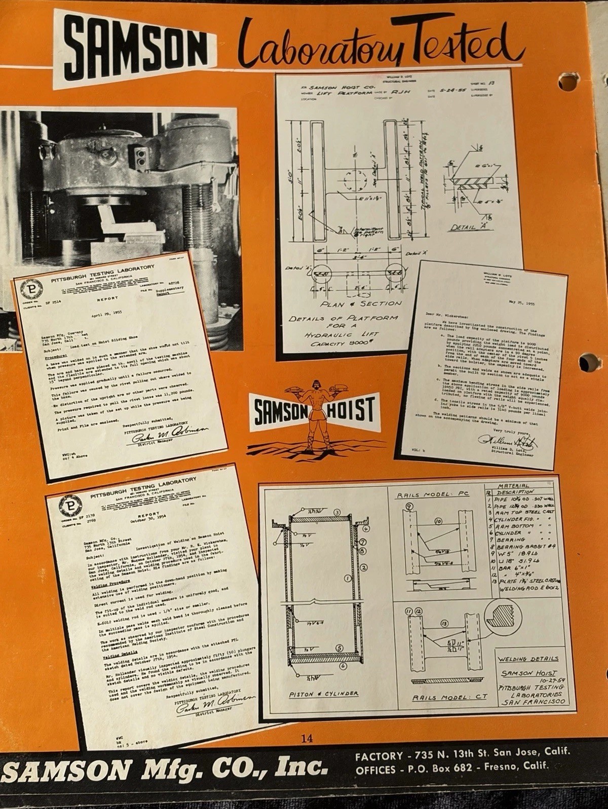 Vintage Original Samson Mfg Hoist Catalog Platform Industrial Equipment Supplies