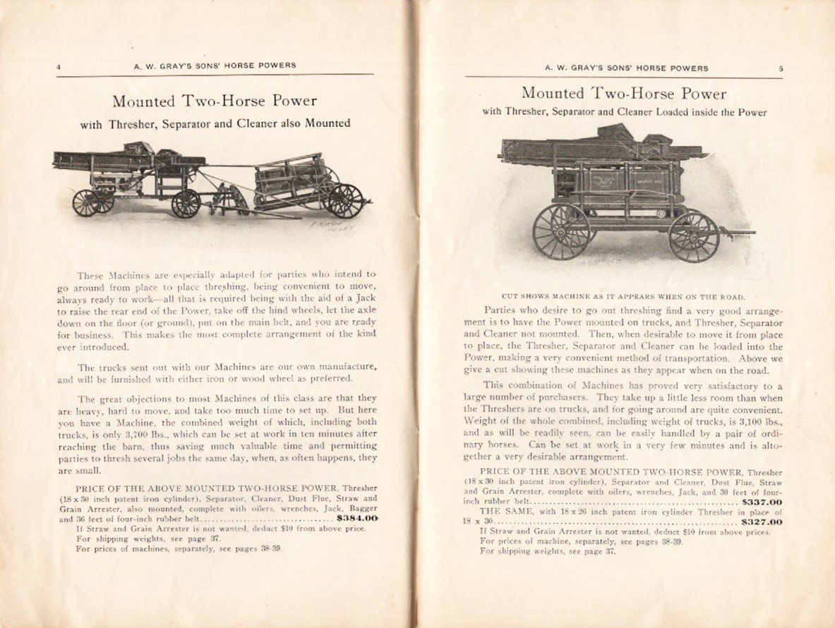 Original Antique 1905-1906, A W. Gray’s Sons Farm Equipment Catalog with prices