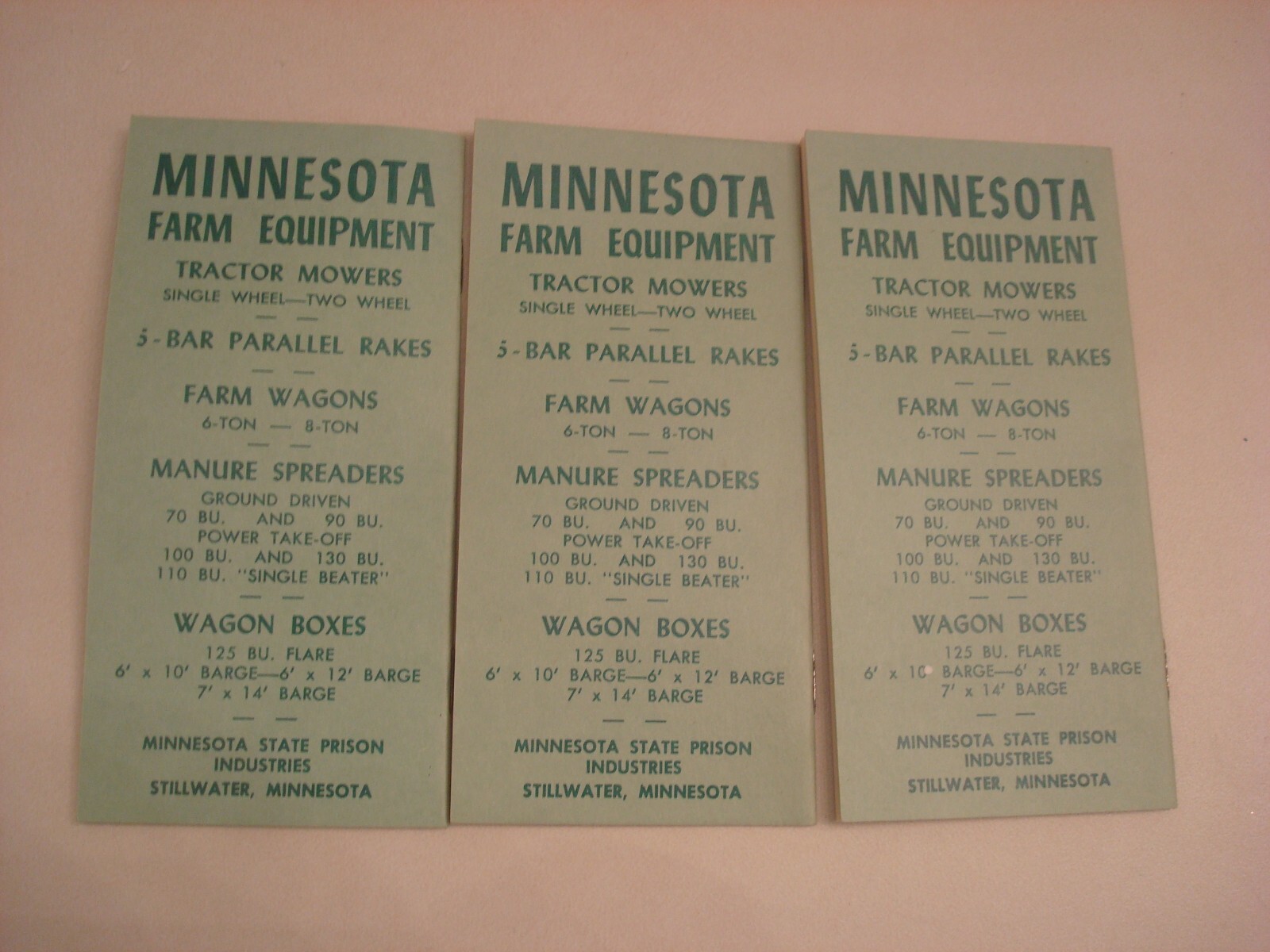 3 Vintage Memo Booklets-Minnesota Twine State Prison Industries, Stillwater, MM