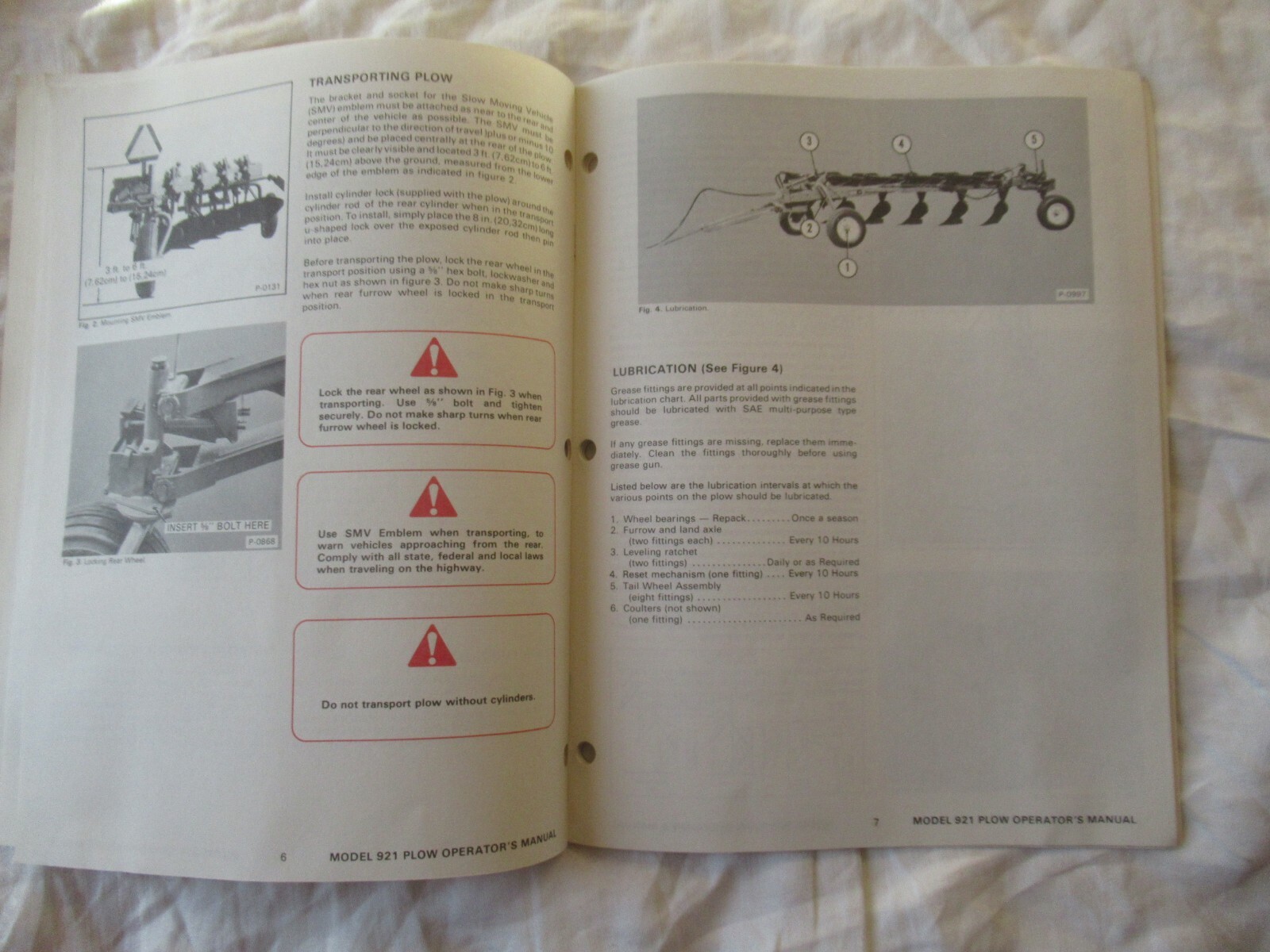 Clark Melroe model 921 plow operator’s manual