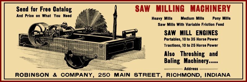 1905 Robinson & Co. Saw Mill – Richmond, IN NEW Metal Sign 6″x18″ Free Shipping