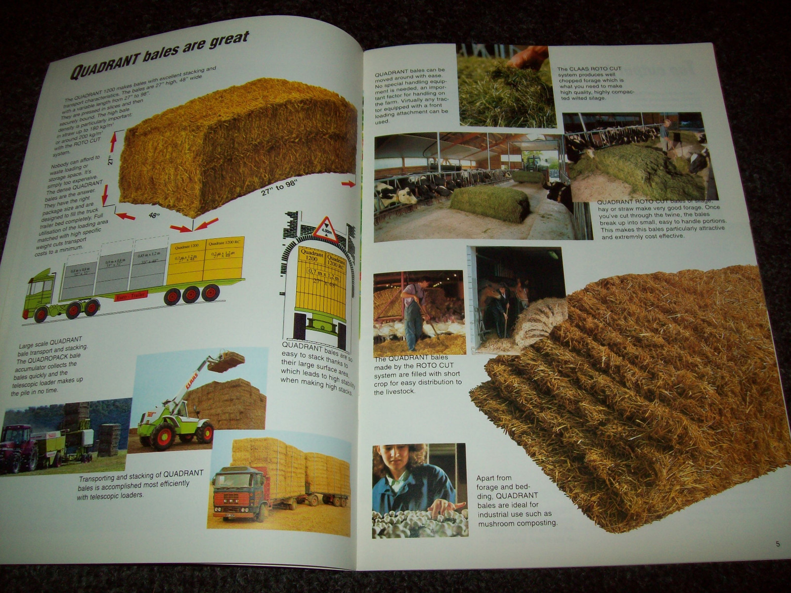 CLAAS QUADRANT 1200 1200 RC BROCHURE AD LITERATURE