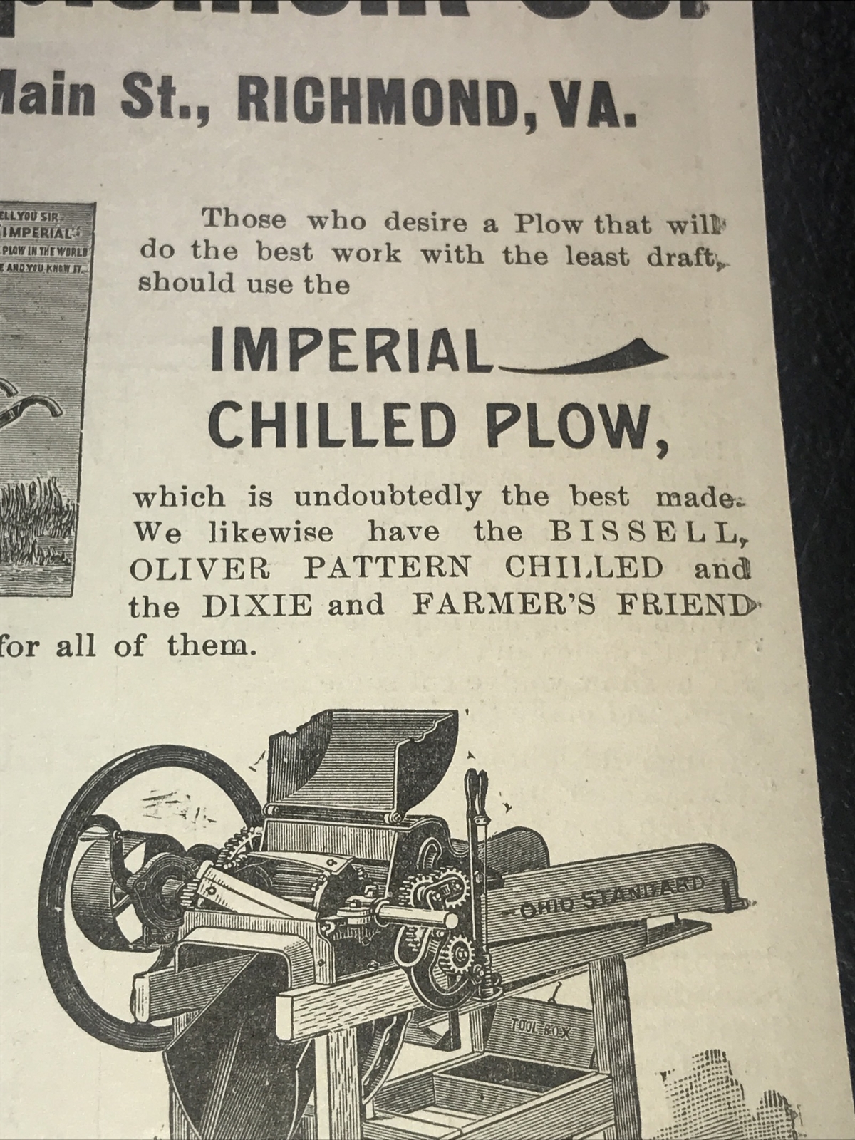 1900 Farm Implement Advertising – Richmond – Virginia