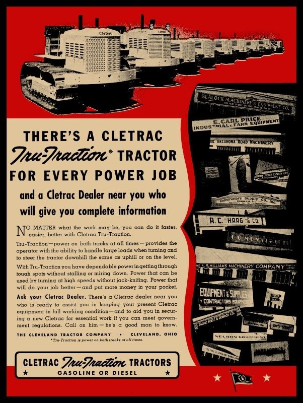 1944 CLETRAC TRU TRACTION Crawler Tractor NEW METAL SIGN: 9×12″ Ships Free