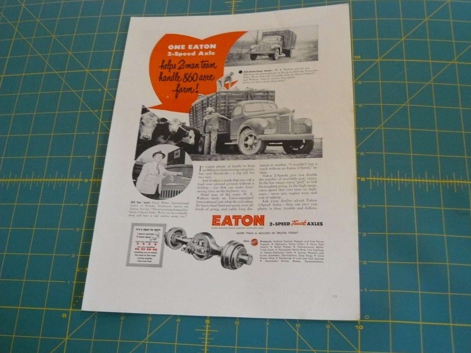 THE FARM QUARTERLY-AUTUMN 1951-ad- EATON 2-SPEED TRUCK AXLES / Cleveland, OHIO
