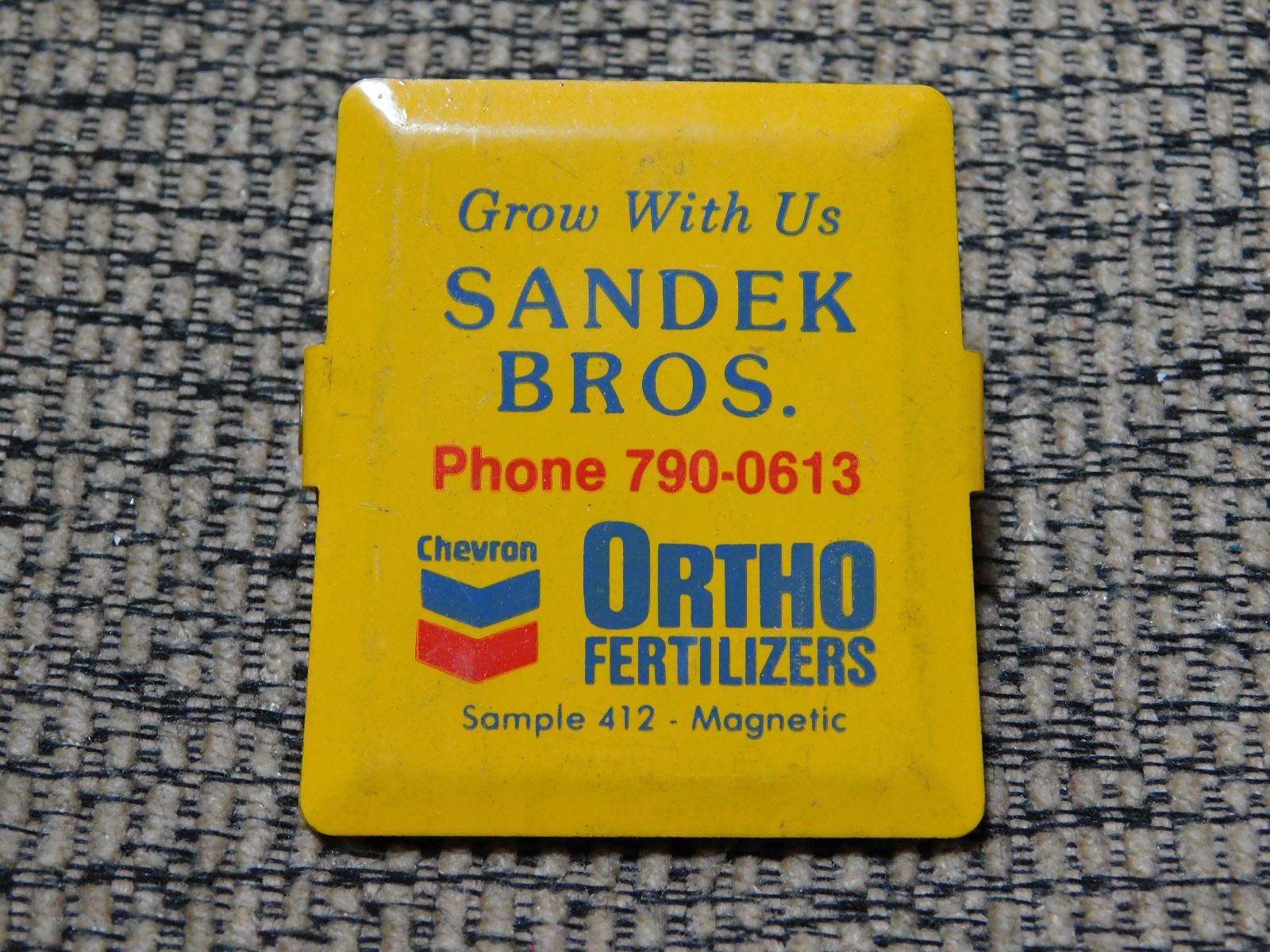 2″ wide Vintage Chevron Ortho Fertilizers Advertising Clip *Real Nice*
