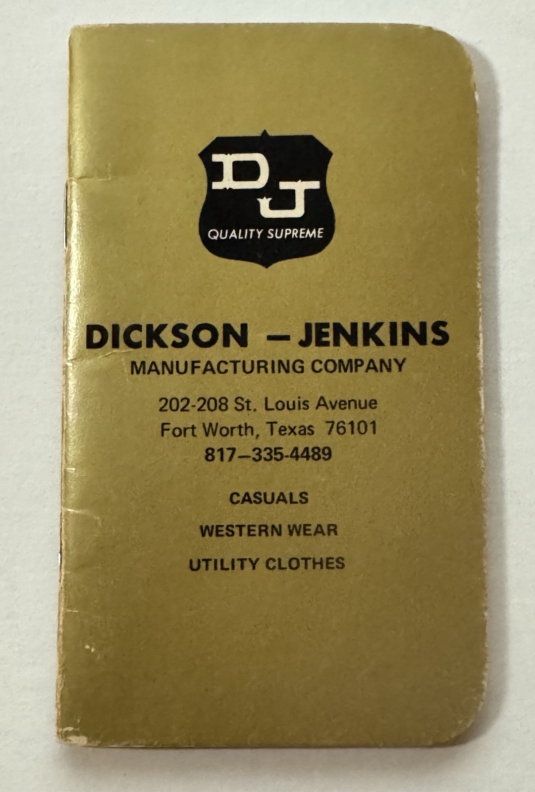 Fort Worth TX Dickson Jenkins Note Pad Manufacturing Company