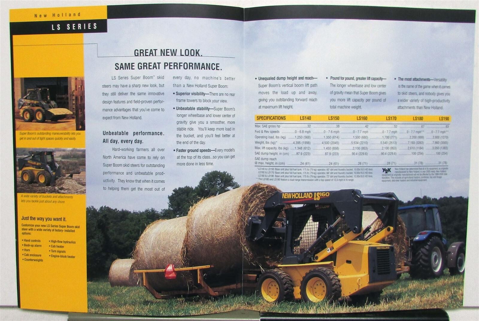 1999 New Holland Skid Steers LS Series Super Boom Construction Sales Folder