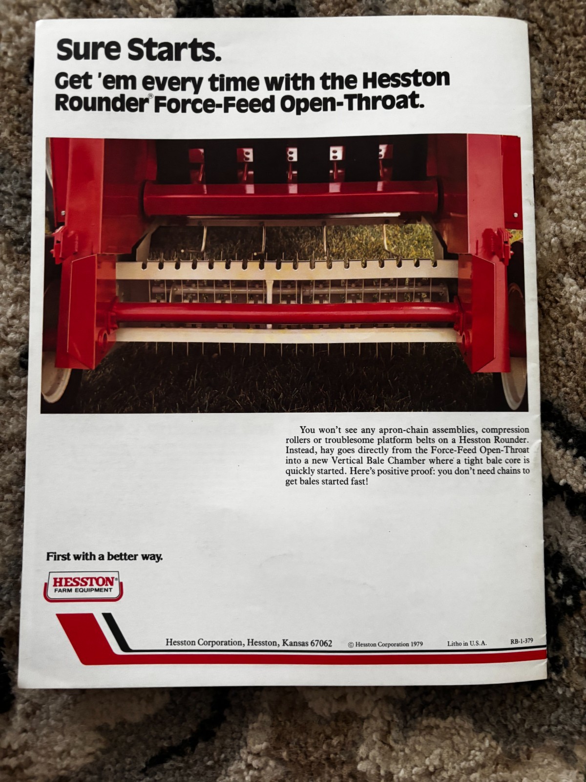 Hesston 5580 5540 5500 Round Baler For 1979 Brochure DCPA26