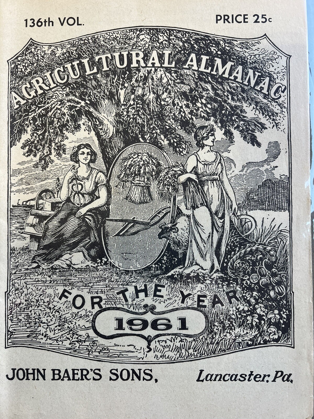 VINTAGE FARMERS AGRICULTURAL ALMANACS, BAER’S LANCASTER PA 1961