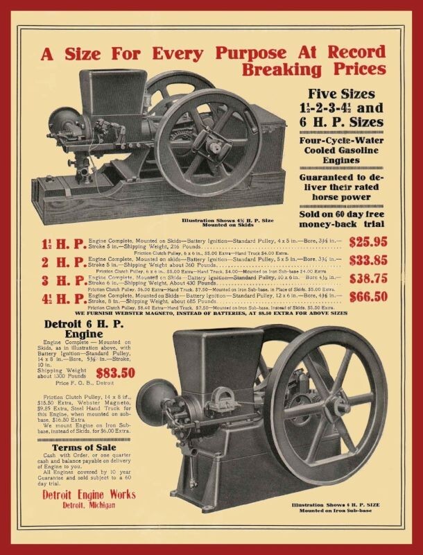Detroit Engine Works Gas Engine NEW METAL SIGN: 12×16″ & Free Ship