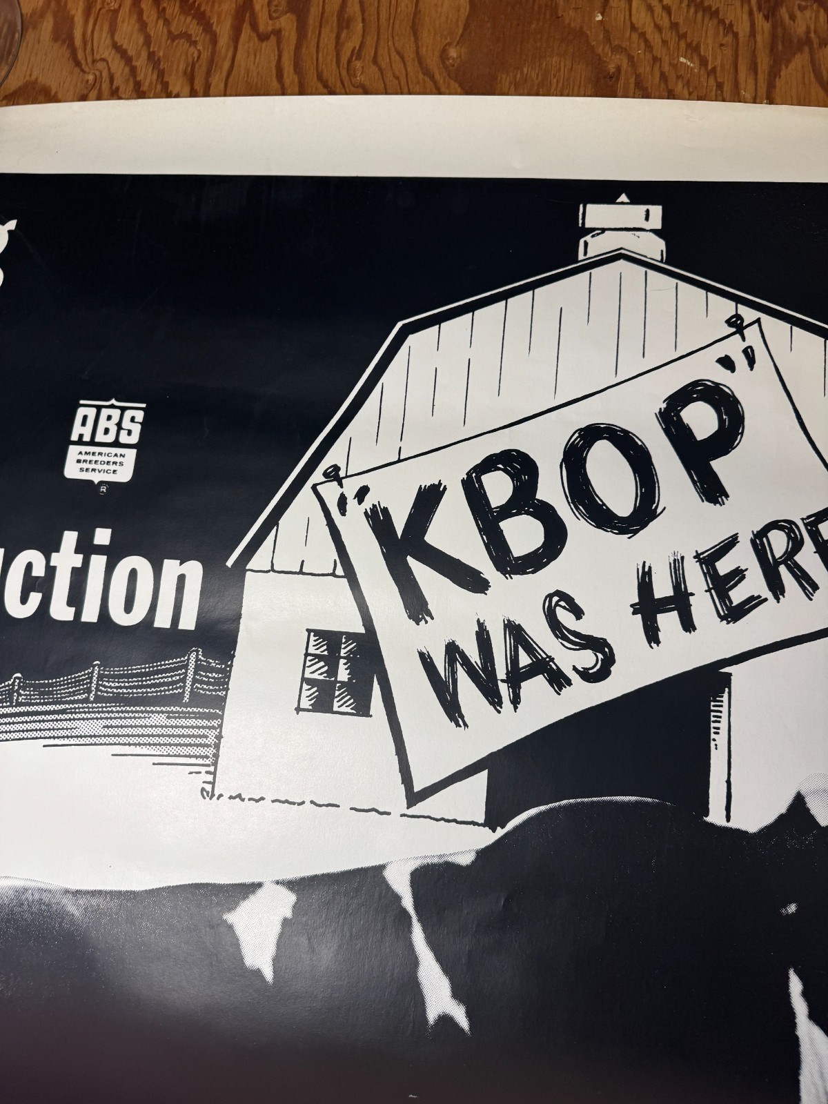 VTG 1970 King Bull on Production “KBOP” ABS American Breeders Service Ad Poster