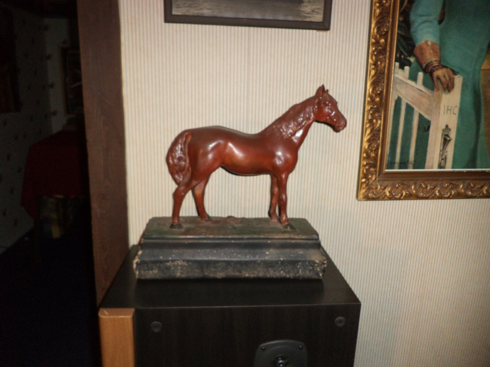 1910 HORSE store display sign COLUMBIA HEALING POWDER SALVE western blacksmith