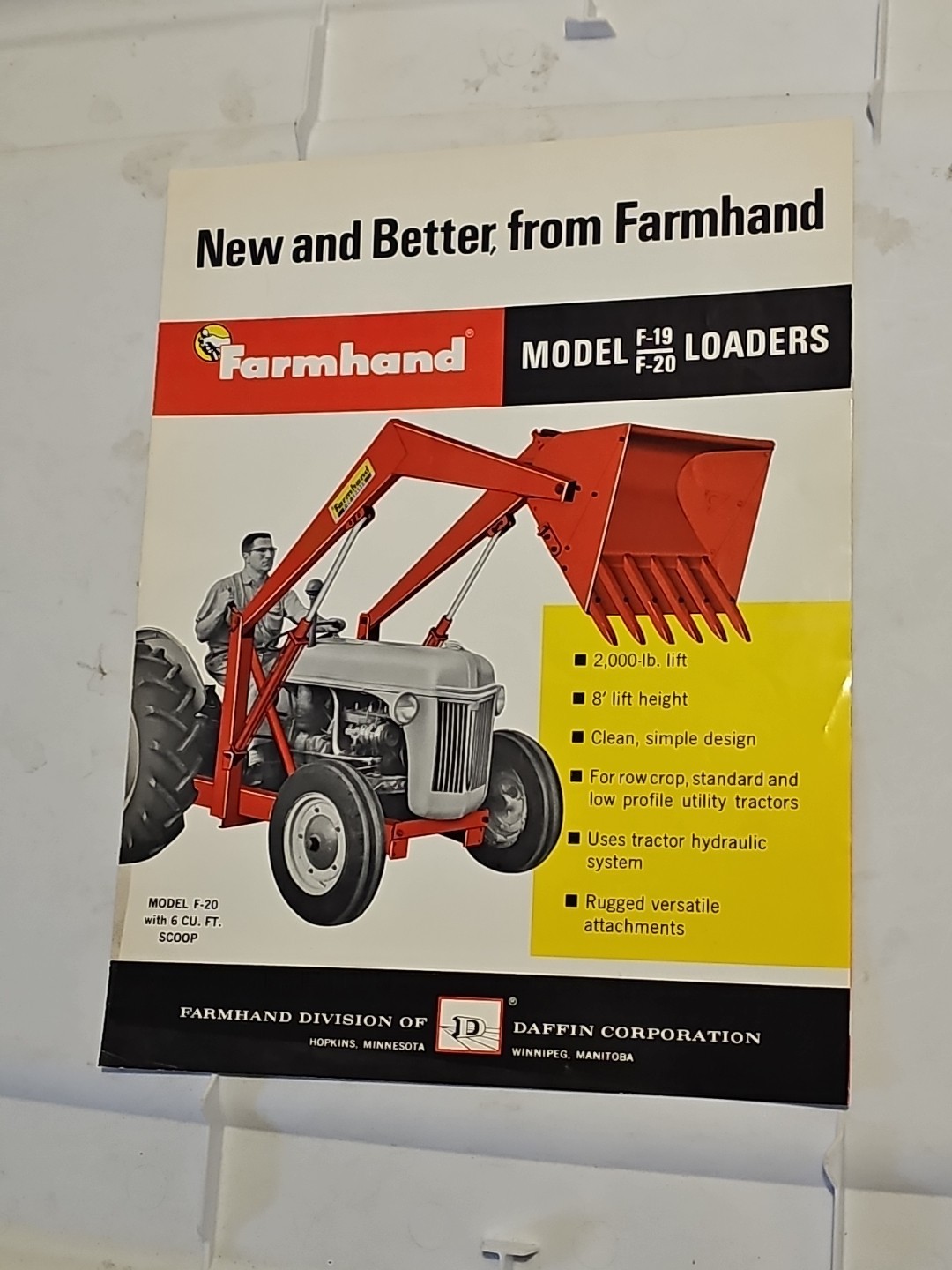 Vintage Farmhand Loaders Sales Brochure Foldout