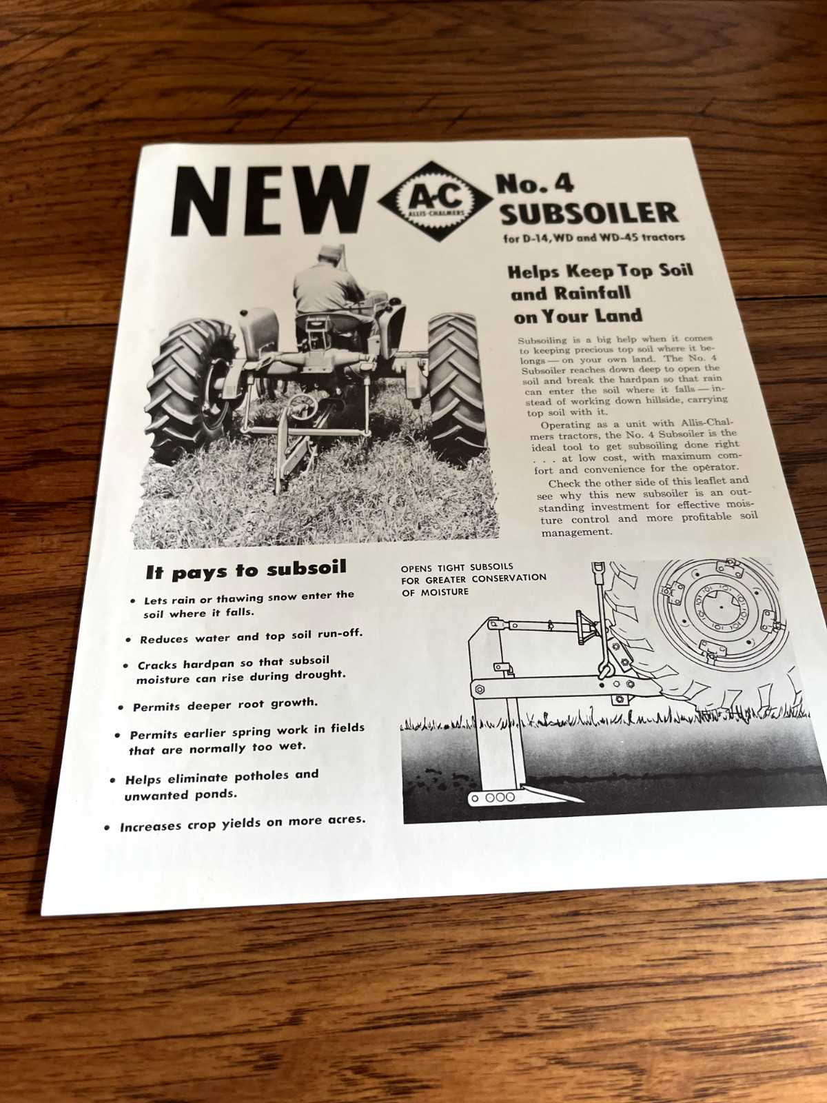 Allis Chalmers No. 4 Subsoiler for 1957 Brochure FCCA
