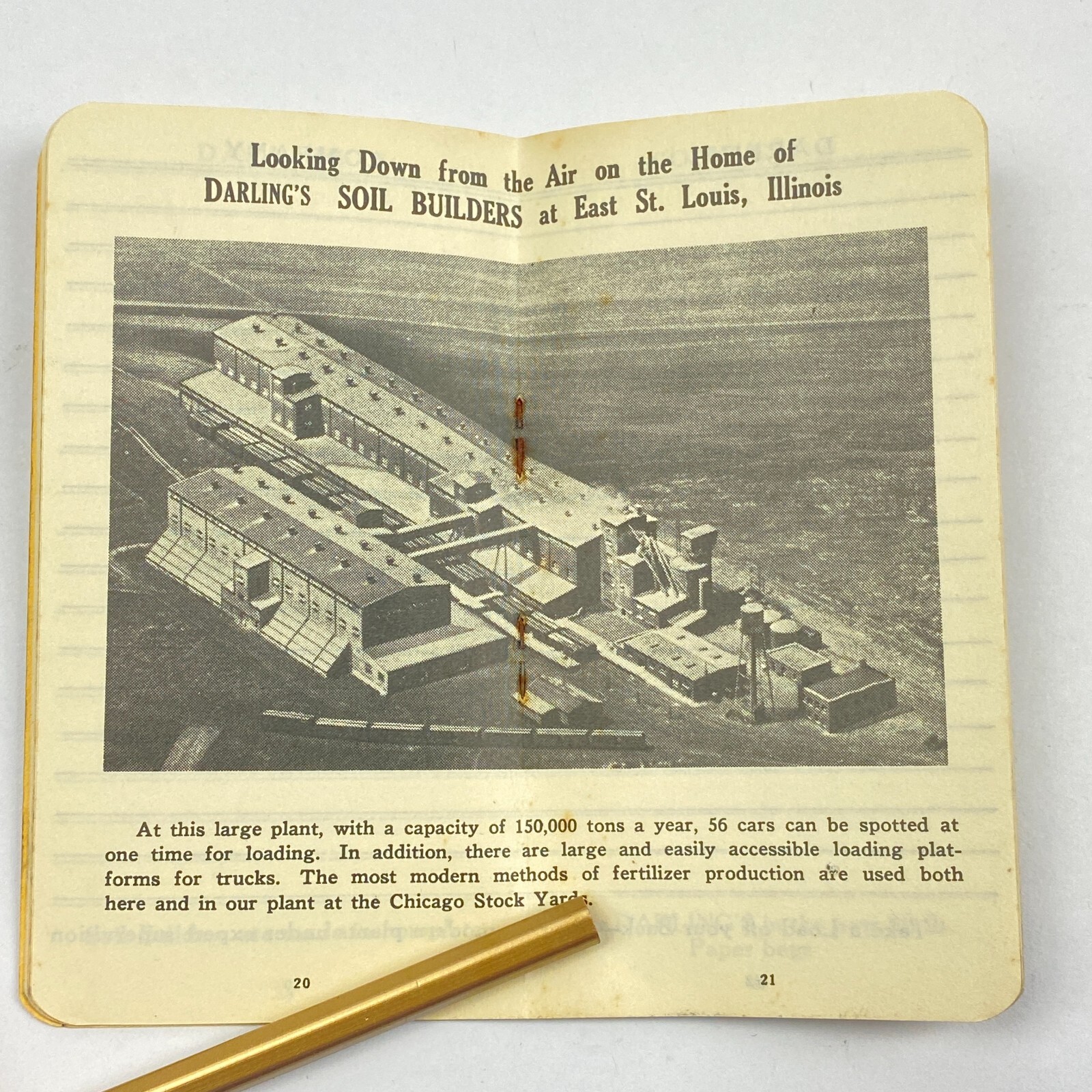 1939 Darling’s Soil Builders Note Pad Pocket Calendar Memo Fertilizer US Vintage