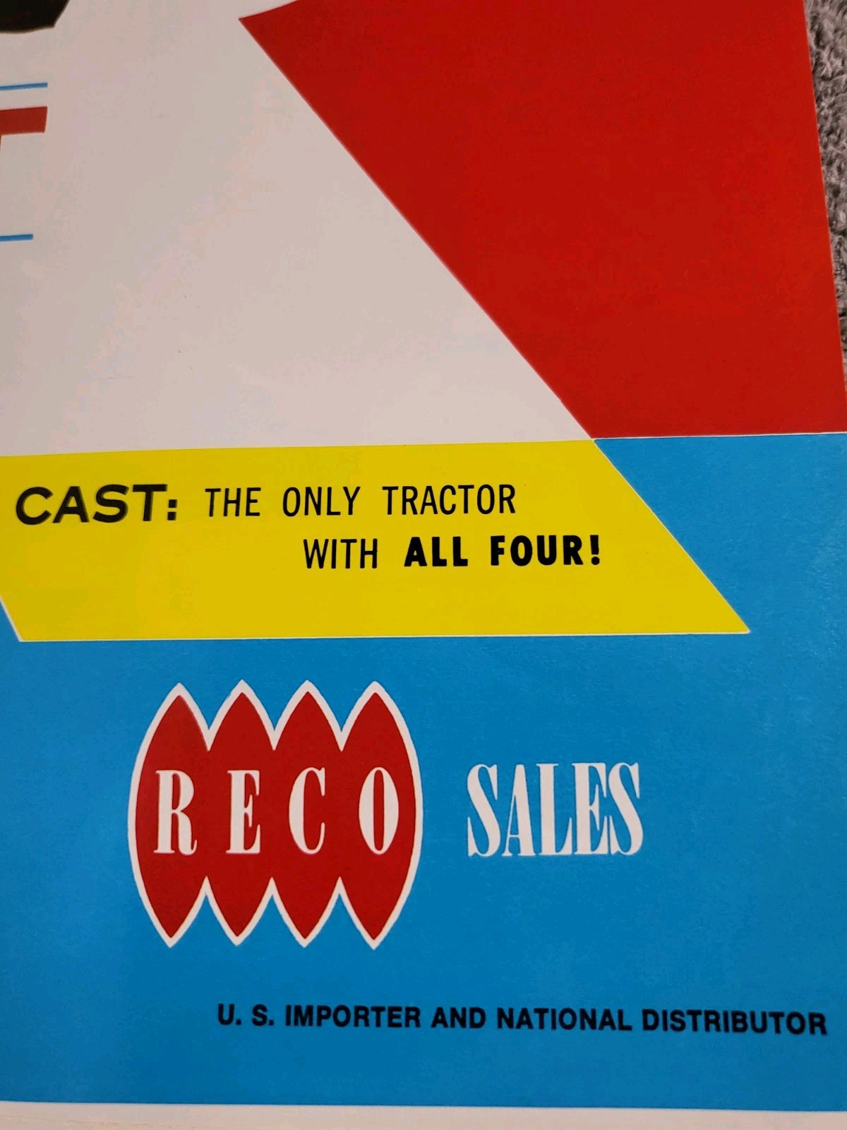 Vintage 1960’s CAST 430L RECO 4WD TRACTOR BROCHURE Slanzi Diesel Engine L-Z Co.