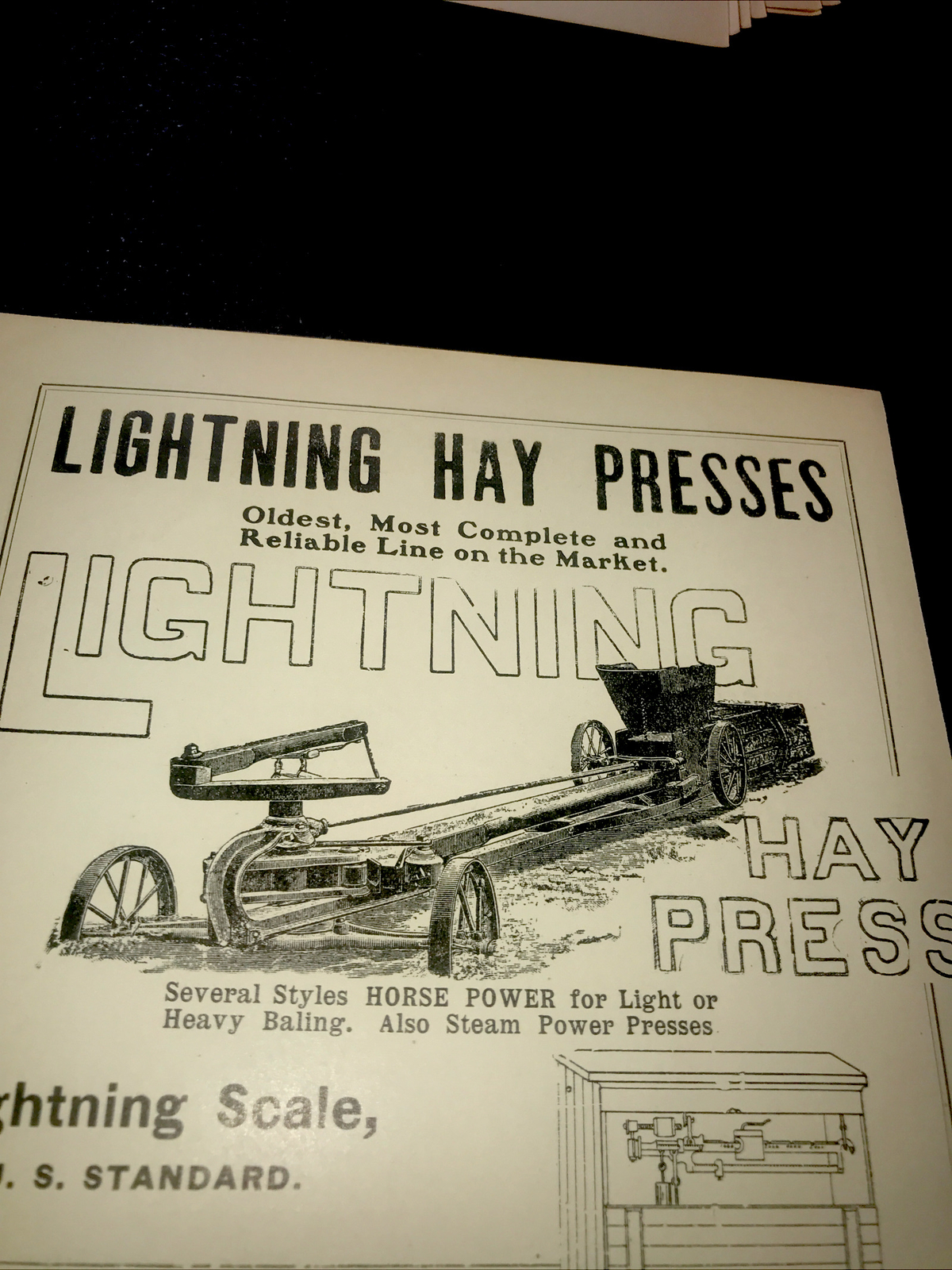1905 Kansas City Hay Press & Machinery Lightning Farm Advertising – Omaha – Iowa