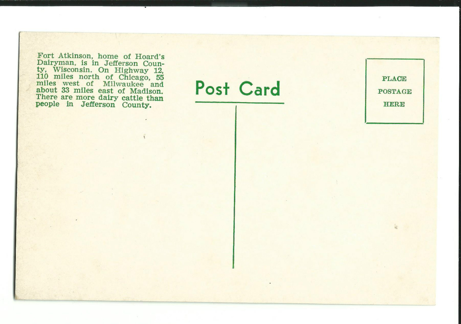 Old Advertising Postcard Hoard’s Dairyman Office & Plant Fort Atkinson Wisconsin