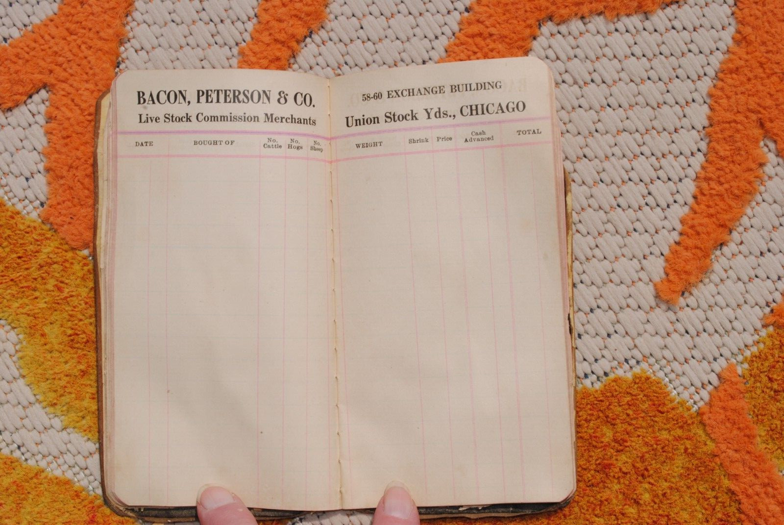 Antique Leather Pocket Ledger Livestock Dealers/ Chicago Stockyards 1916-17