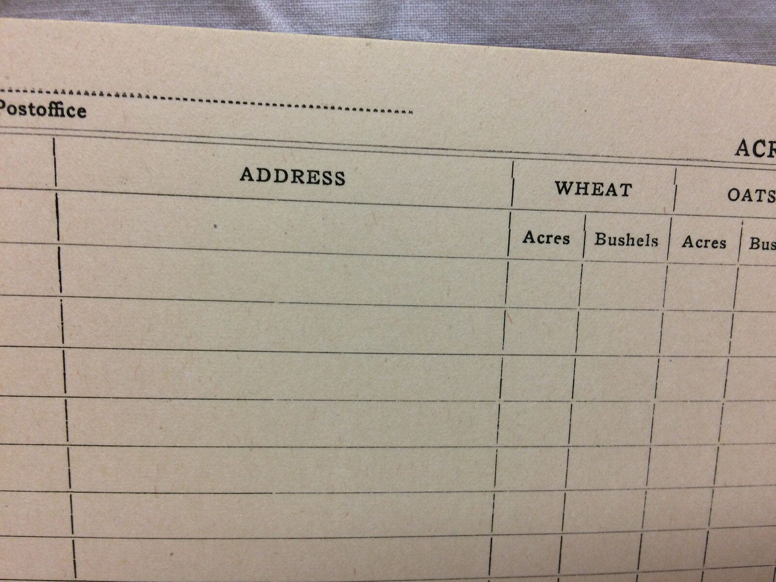 Vintage Threshers’ Book Farming Receipt Book Crop Weights & Measurement Chart
