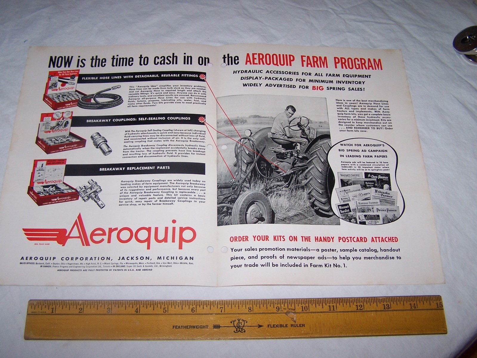 1954 Vintage AEROQUIP FARM KITS Brochure JACKSON MICHIGAN