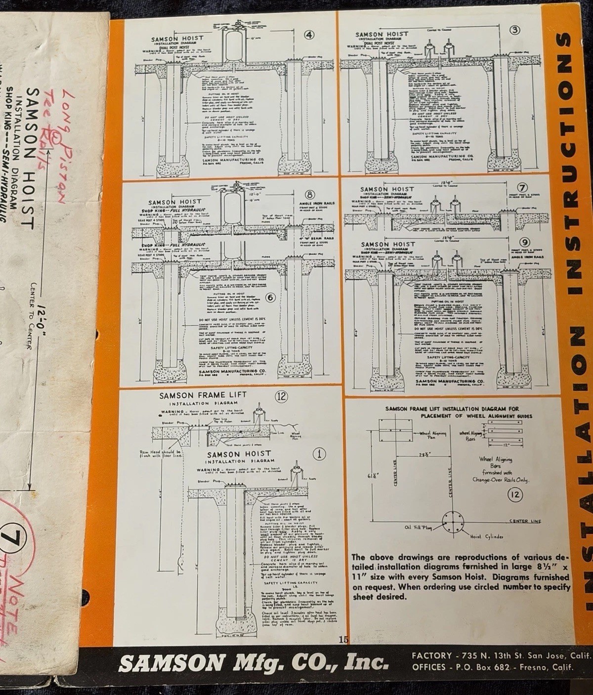 Vintage Original Samson Mfg Hoist Catalog Platform Industrial Equipment Supplies