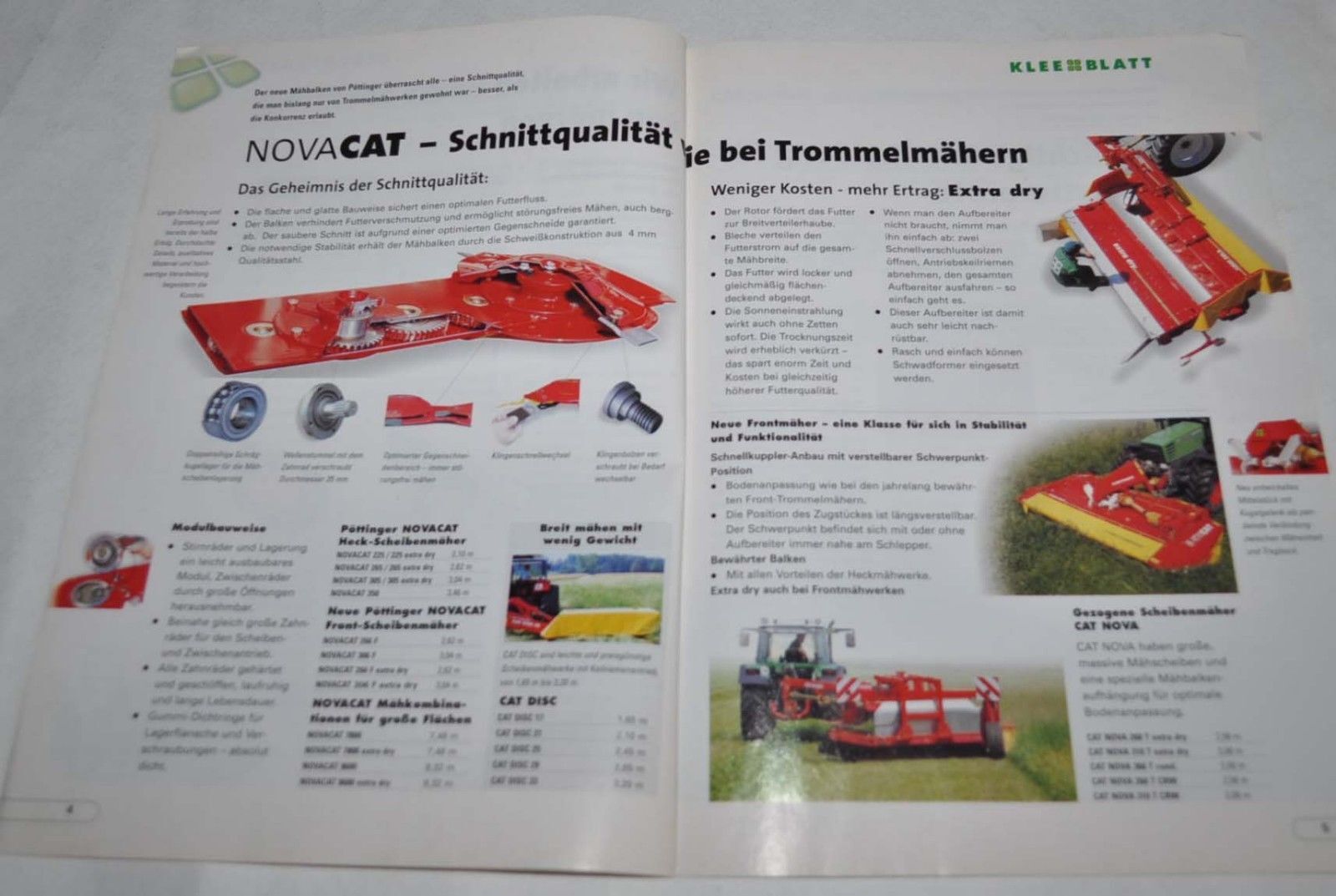 Pottinger Klee Blat Landmaschinen Traktor Tractor Brochure Prospekt