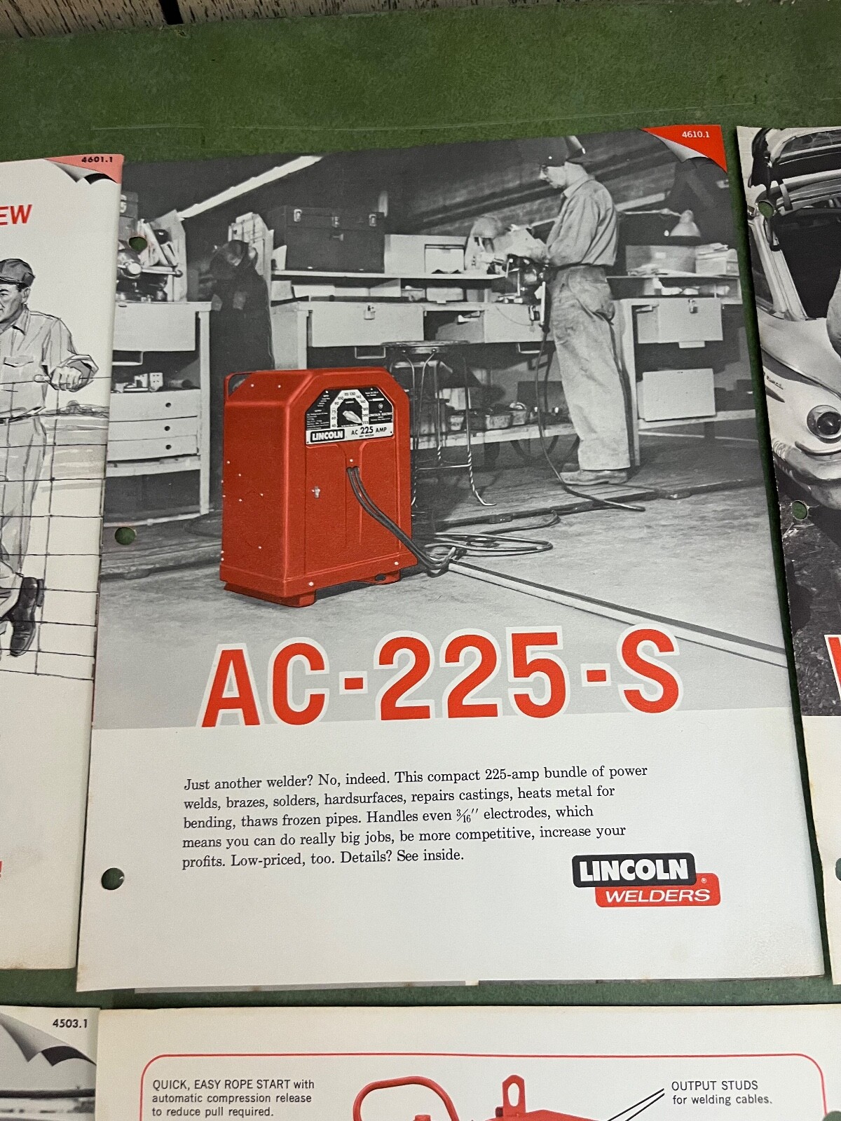 Vitnage Lincoln Welder Advertising Brochures/ Single Page Ads