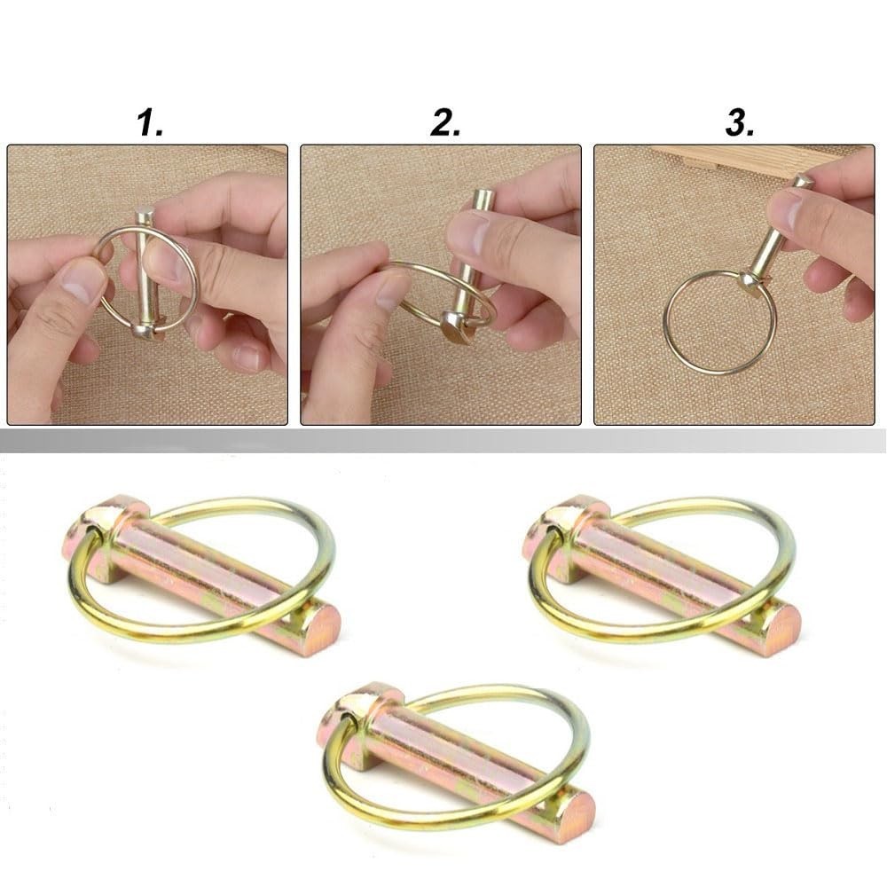 7/16 Inch Linch Pin Assortment Kit 6 PCS Heavy Duty for Tractors and Mowers