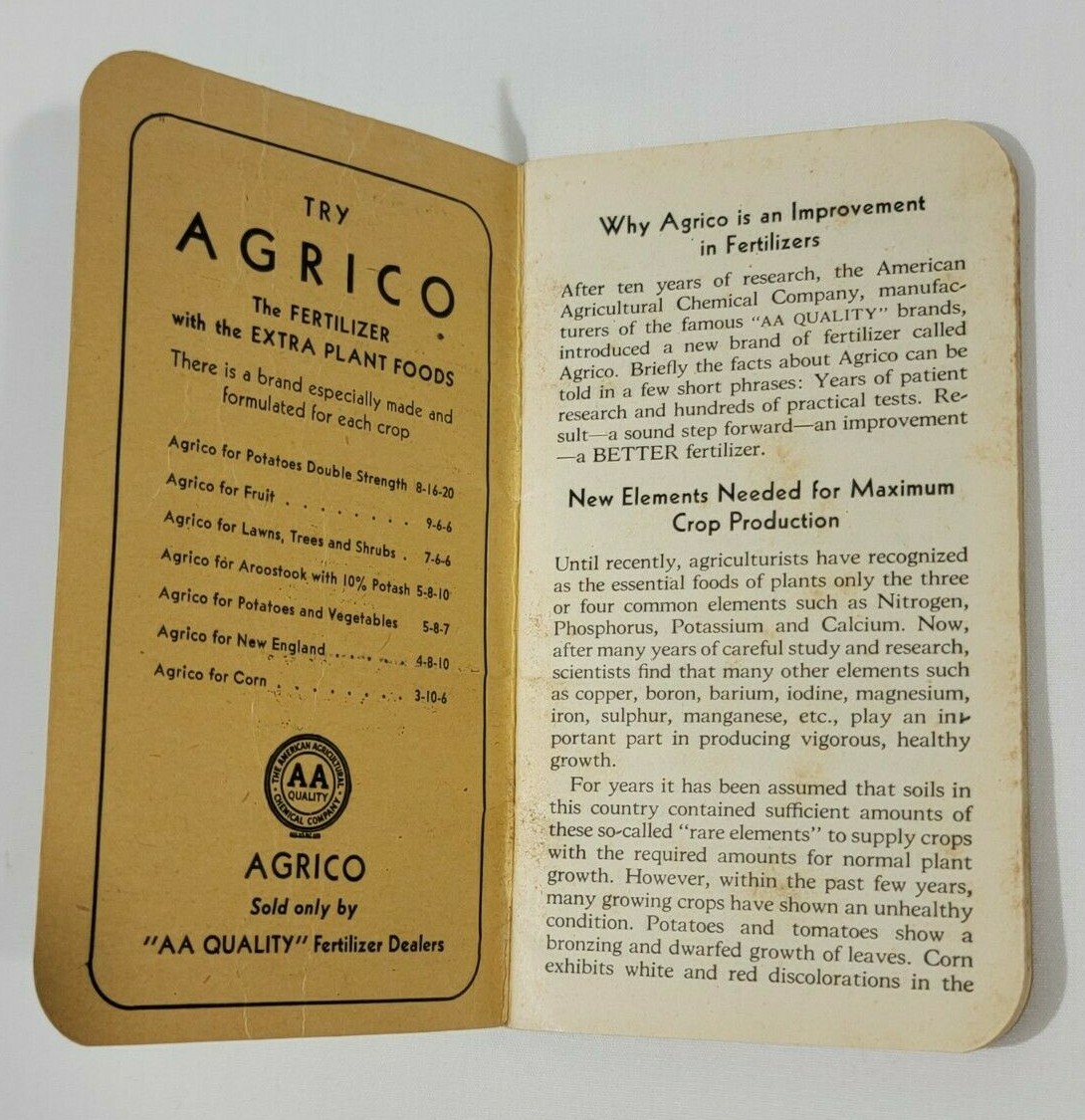 1934 Agrico Memo Book With Calendar – Agriculture / Farming