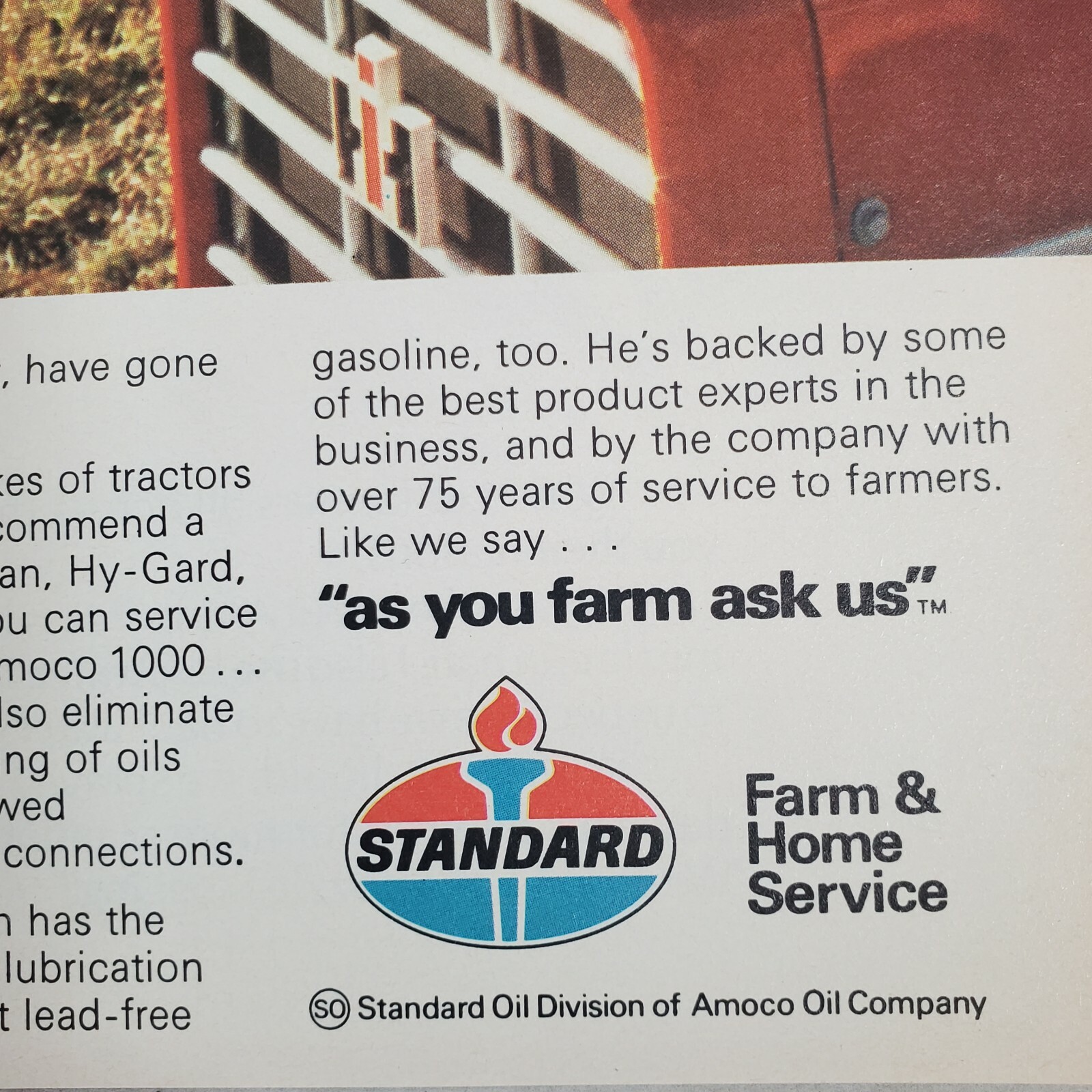 Original 1975 Advertisement Ad Standard Oil Transmission America’s Tractors