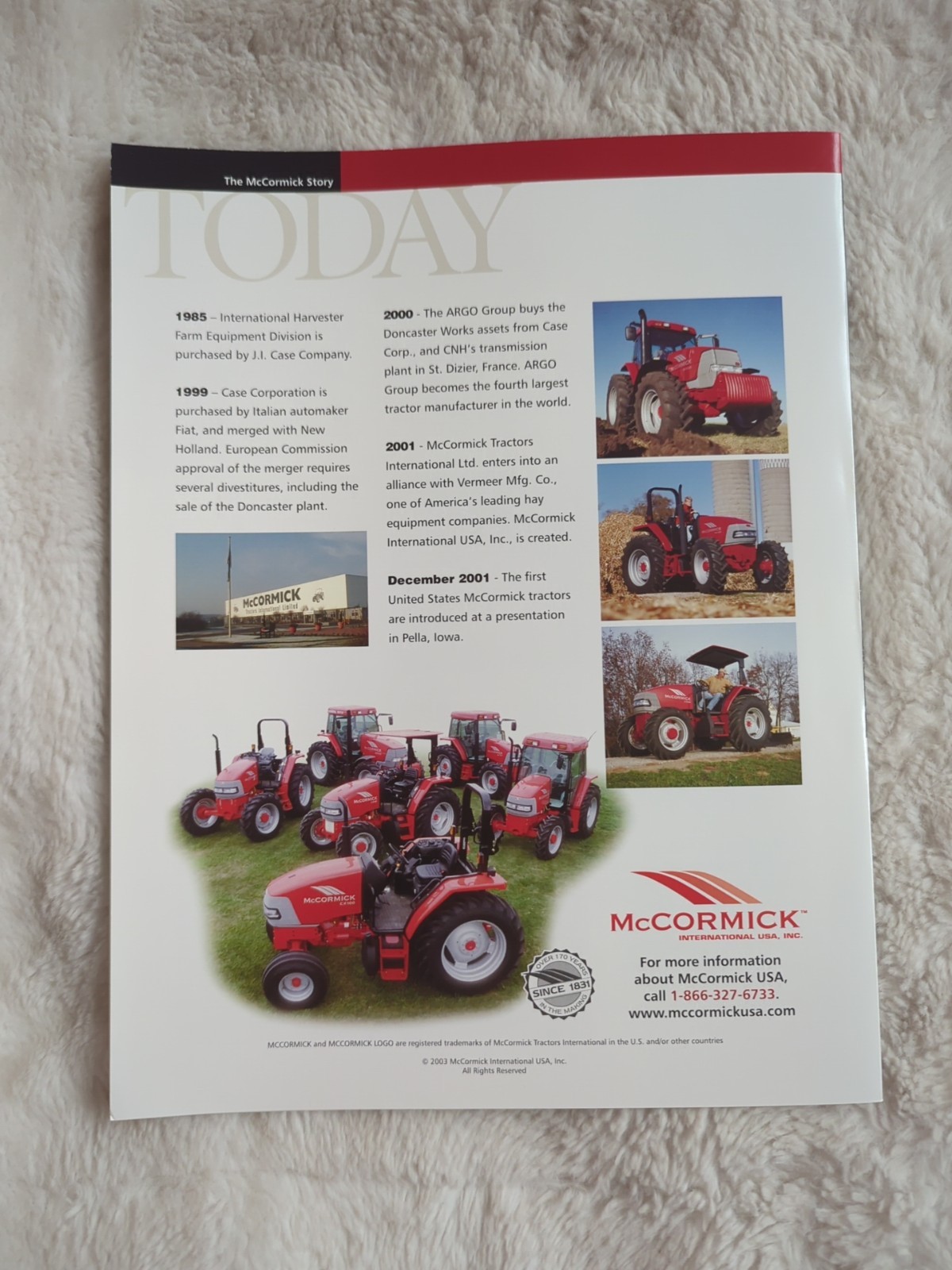 McCormick Tractor The McCormick Story Brochure FCCA25 SC Vtg 2003