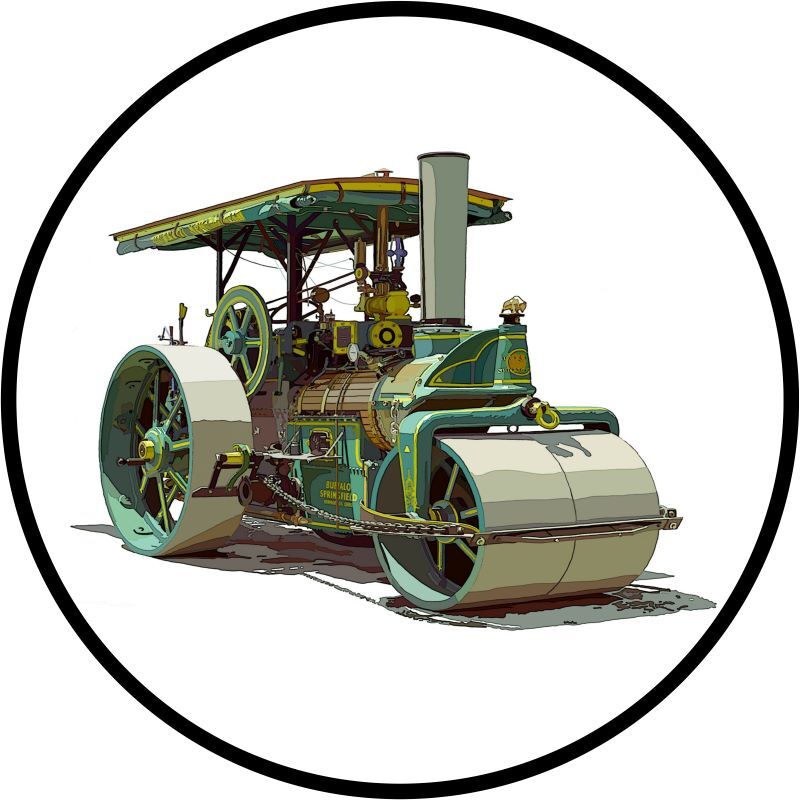Buffalo Springfield Steamroller NEW Metal Sign 28″ Dia. Round AMERICAN STEEL