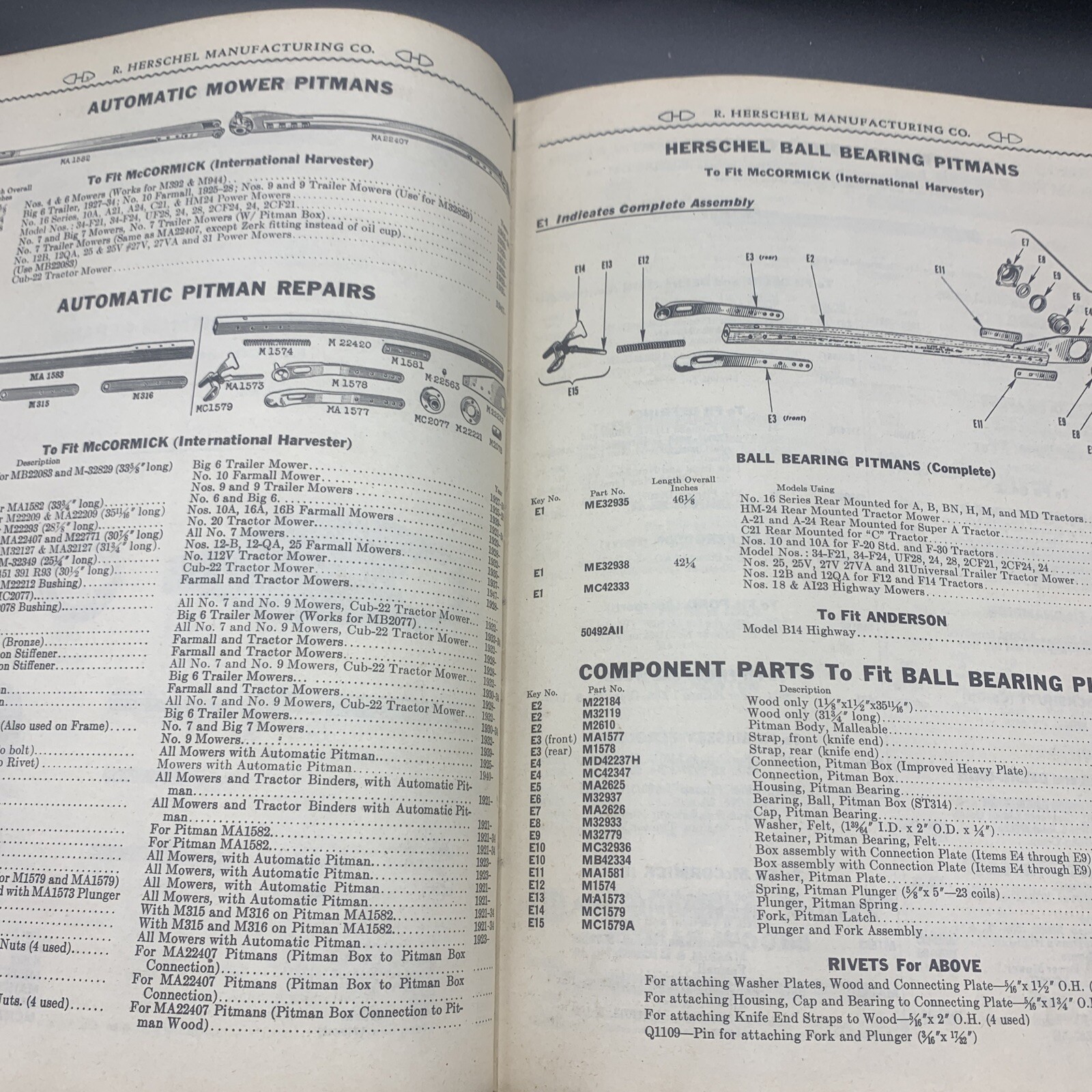 1959 Des Moines Iron Co Repair Parts Catalog Mowers/Combines/Swathers/Harvester