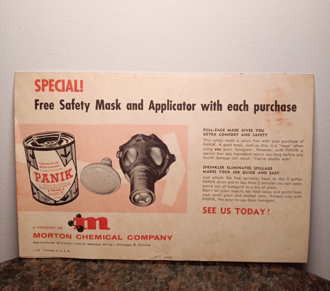 Rare Vintage 40s “PANIK” Grain Fumigant Advertising/Information/Instructions