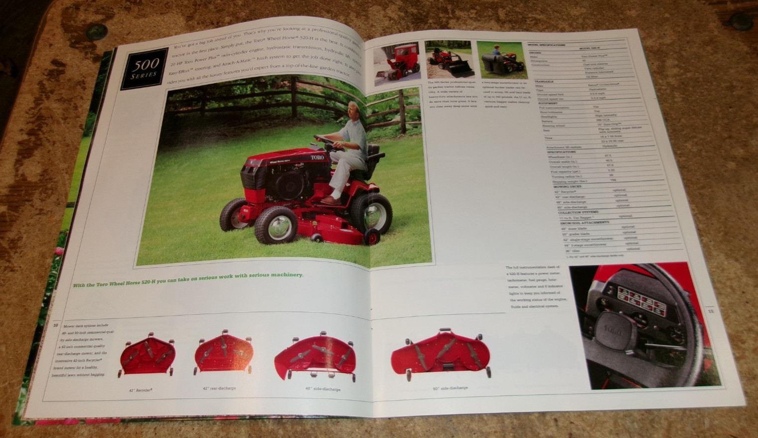 1991 toro garden tractors + zero-radius tractors catalog in very good shape used