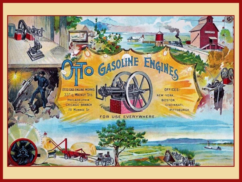 Otto Gasoline Engines of Philadelphia NEW Metal Sign: 12×16″ Large Size
